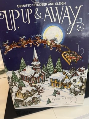 Department 56 Vintage Up Up & Away Animated Santa Sleigh In Box