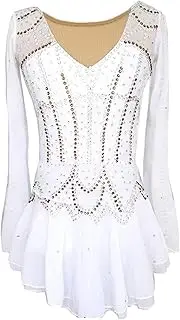 [Zagitova] Figure Skating Dress for Girls Long Sleeve Patchwork Women Competition Dance Outfits with Shiny Rhinestone
