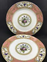 Andrea by Sadek 18th.c Inspired Sevres Collection Pair Pink Serving Plates 10.5"