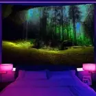 Large Wall Art Blacklight Poster UV Reactive Tapestry Wall Hanging Nature Cave