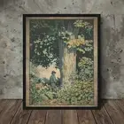 Vintage TREE FLOWER NATURE Wall Art, Tree Of Life Botanical Poster, Floral Decor