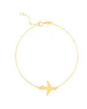 14K Italian Gold Italian Gold Airplane Bracelet