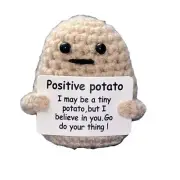 Funny Positive Potato Cute Wool Knitting Doll W/ Positive Card I Believe In You