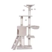 Costway 140cm Cat Tree Cat Scratching Posts w/Basket/Perch