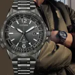 【CITIZEN 星辰】PROMASTER 限量飛行錶 GMT 兩地時間抗磁機械錶 送行動電源(NB6045-51H)