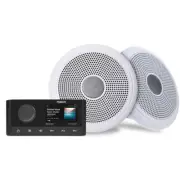 Fusion MS-RA210KCW MS-RA210 stereo with EL 6" Speakers classic grill White