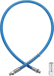 HARFINGTON Grease Gun Hose Kit 31.5" 10000 PSI Spring Flex High Pressure Quick Release Grease with Grease Gun Coupler 1/8" NPT Threads for Grease Gun, Blue