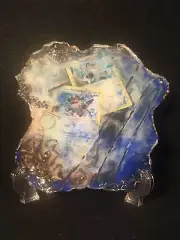 Galarian Meowth and Perrserker Pokemon Card Geode, box, stand, Artisan Made