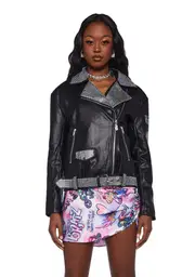 [Dolls Kill x Bratz] Glam Rock Rhinestone Moto Jacket
