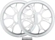 X AUTOHAUX Universal 6" Car Speaker Grills Cover Round 6 Inch Audio Speaker Subwoofer Guard Protective Case with Mounting Screws ABS Silver Tone - Pack of 2