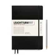 Composition Hardcover Ruled Notebook, 219 Numbered Page (Black) - B5