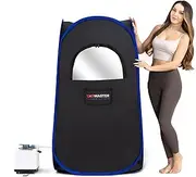 TopMaster Foldable Steam Sauna, Portable Steam Sauna for Home, Sauna Tent, Sauna Box Portable, Indoor Portable Sauna with Foldable Chair, Remote Controller - 3L 1100W Steam Generator Black