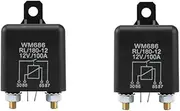 Ysyaxsyt 2 Pcs 12V 100Amp 4-Pin Heavy Duty ON/Off Switch Split Charge Relay for Auto Boat Van Black Spare Parts