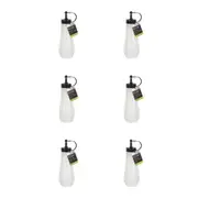 6PK Topchef Squeezable Plastic Sauce Bottle 360ml Condiment Dispenser White