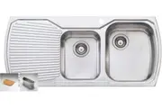 Oliveri Monet 1 & 3/4 Double Right Hand Bowl Inset Sink With Drainer MO712