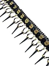 PIYUCRAFTS 2 Inch Gold Beaded Fringe Trim by Yard – Decorative Tassel Border Lace for Dresses, Sarees, Costumes, Curtains & Crafts – Available in 1, 3, 6 Yard Options (6)