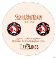 GREAT NORTHERN RAILWAY OFFICIAL GUIDES, EQUIPMENT REGISTERS & POORS ON CD
