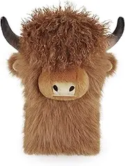 Curly-haired Highland Cow Driver Headcover Funny, Soft Cozy Plush Animal Golf Driver Head Cover Brown