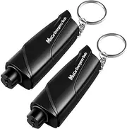 Automotive Escape Tools Car Mini Portable Emergency Window Breaker Keychain with Seatbelt Cutter Glass Breaker Key Chain for Land & Underwater (2pcs/Pack), Black