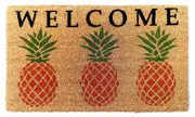 Welcome Pineapple PVC Backed Coir Doormat - Entry Mat, Welcome Mat, Door mat, Non Slip, Anti Slip, Front Door, Waterproof, Durable