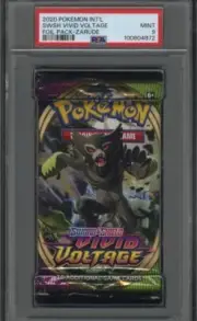 PSA 9 Mint Pokemon Sword & Shield Vivid Voltage Foil Booster Pack Zarude Art