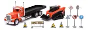 NewRay 1:32 Scale Peterbilt Flatbed Truck w/Kubota Track Loader