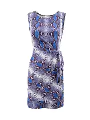 Blue Snakeskin Pattern Mini Dress