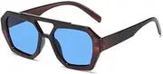 [MANSM] Retro Double Bridges Women's Sunglasses Big Frame Gradient Eyewear Sun Glasses Men Shades