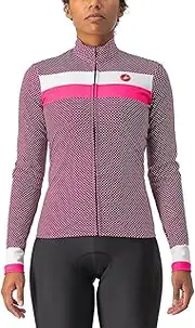 [CASTELLI] Women's Fly Ls Jersey Nuring Tunic, Cyclamen/White-Pink Fluo