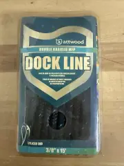 Attwood Double Braid MFP Dock Line - 3/8" x 15 Ft - Black - Spliced End