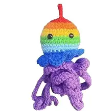 Octopus Crochet Car Ornament,Cute Octopus Automobile Mirror Pendant | Handmade Knitted Interior Hangable Accessories for Home car