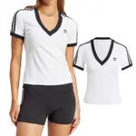 ADIDAS 3 S V-NECK TEE 女款 白黑色 休閒 穿搭 V領 上衣 短袖 IR8114