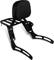 SWESGI Motorcycle Passenger Backrest Sissy Bar with Luggage Rack for Kawasaki Vulcan 900 VN900 Classic Custom 1996-2023 (Black)