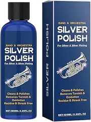 [Generic] Silver Polish Cleaner | Trumpet Polish Scented Silver Jewelry Cleaner,Silver Tarnish Remover Effective Silverware Cleaner for Silver Jewelry Instruments