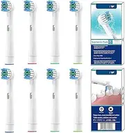 WuYan Replacement Toothbrush Heads Compatible with Braun Electric Toothbrush, 8 Pack Rotating Brush Head