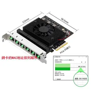 [4大陸直購] 6口2.5G千兆網卡 RTL8125B電腦PCI-E 視覺採集伺服器軟路由彙聚esxi E0138125T6LK GRIS