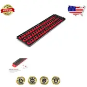Red 3/8 Inch Drive Socket Organizer Set, 60-Tool Capacity with 3-Rail Design