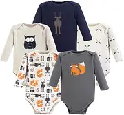 [HUDSON BABY] Unisex Baby Cotton Long-Sleeve Bodysuits, Moose, 18-24 Months