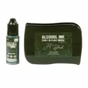 Jet Black Pearlescent Alcohol Ink Pad with 12ml Reinker - Couture Creations
