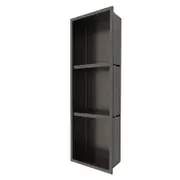 Bathroom 304 Stainless Steel Shower Niche Recessed Storage Shelf Wall Organizer,Shower Niche No Tile Needed-Three Tier Dark Grey