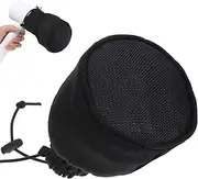 Universal Hair Dryer Diffuser, Portable Double-Layer Nylon Hair Dryer Sock Cover for Curly Hair, Foldable Travel Diffuser Sock with Elastic Band, Reusable Heat Protection Cap (Black)