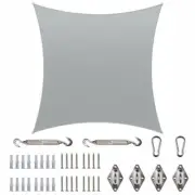 COLOURTREE Canopies 14'x14' Mildew Resistant Square Patio Sun Shade Sail Grays
