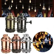 E26/E27 Retro Vintage Edison Industrial Light Bulb Lamp Holder Socket With Switch 6149 ROSE GOLD