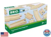 BRIO World 33401 Beginner's Expansion Pack | 11-Piece Kids Wooden Train Track