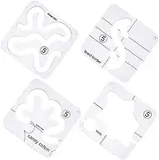 Homoyoyo 4Pcs DIY Quilting Template Set Durable Acrylic Patchwork Sewing Stencils for Craft Projects for Beginners Professionals for Embroidery and Crafts