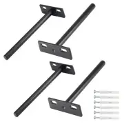4 Pcs Floating Shelf Bracket 5 Inch Shelf Brackets Heavy Duty Black Blind She...