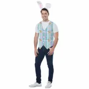 Easter Bunny Hare Rabbit Headband Vest Holiday Dress Up Mens Costume Kit