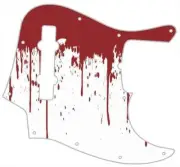 J BASS 5 STRING Graphic Pickguard to fit Fender Bass Guitar Blood Drips