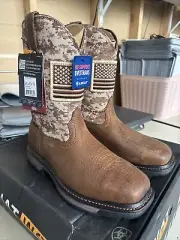 Ariat Work Mens 8.5 EE Wide WorkHog Patriot Steel Toe - 10022968