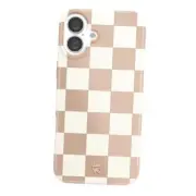 Checkered Phone Case for iPhone for Women [8ft 16 Plus Nude Vibe Checkered